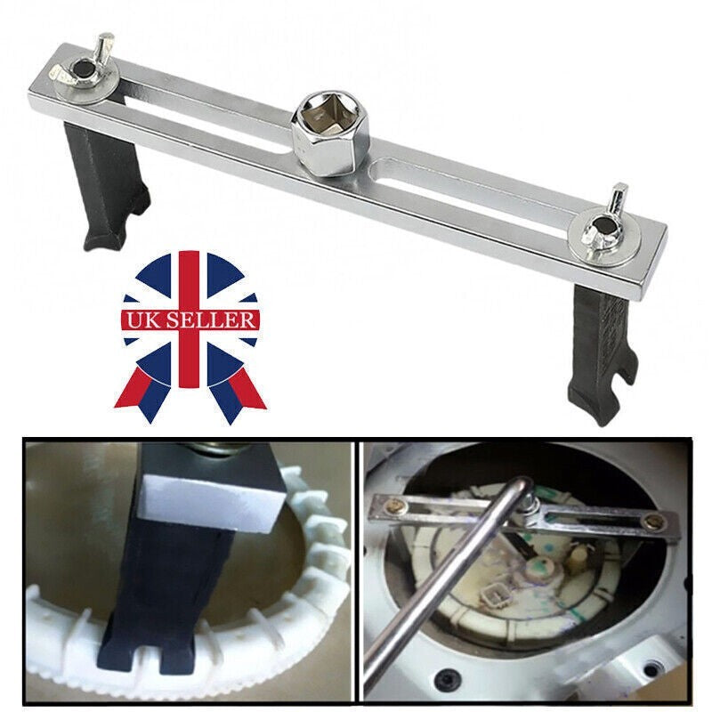 UK Fuel Tank Lid Sender Unit Removal Assembly Tool Fuel Pump Wrench 3/8" to 1/2"