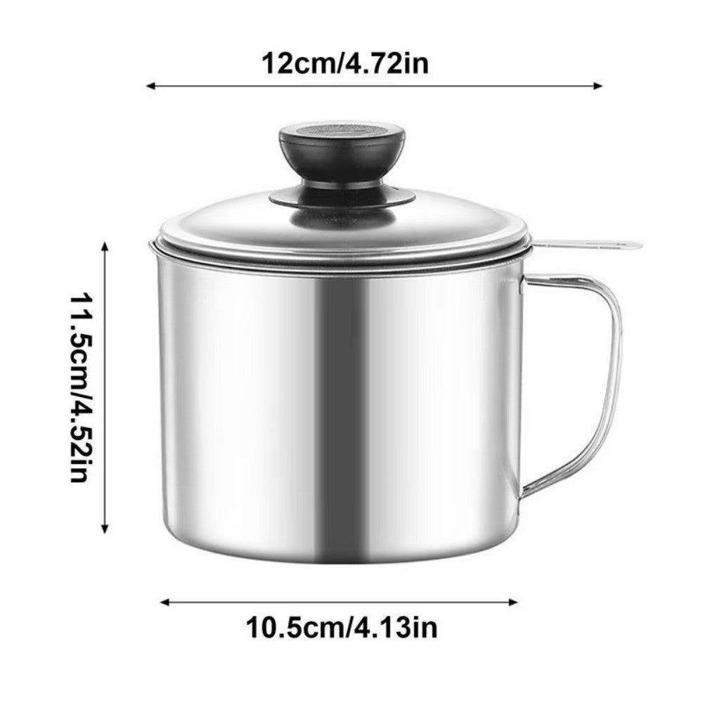 Large Capacity Oil Filter Pot 1.3L/1.8L Oil Pot Cooking Oil Strainer  Kitchen