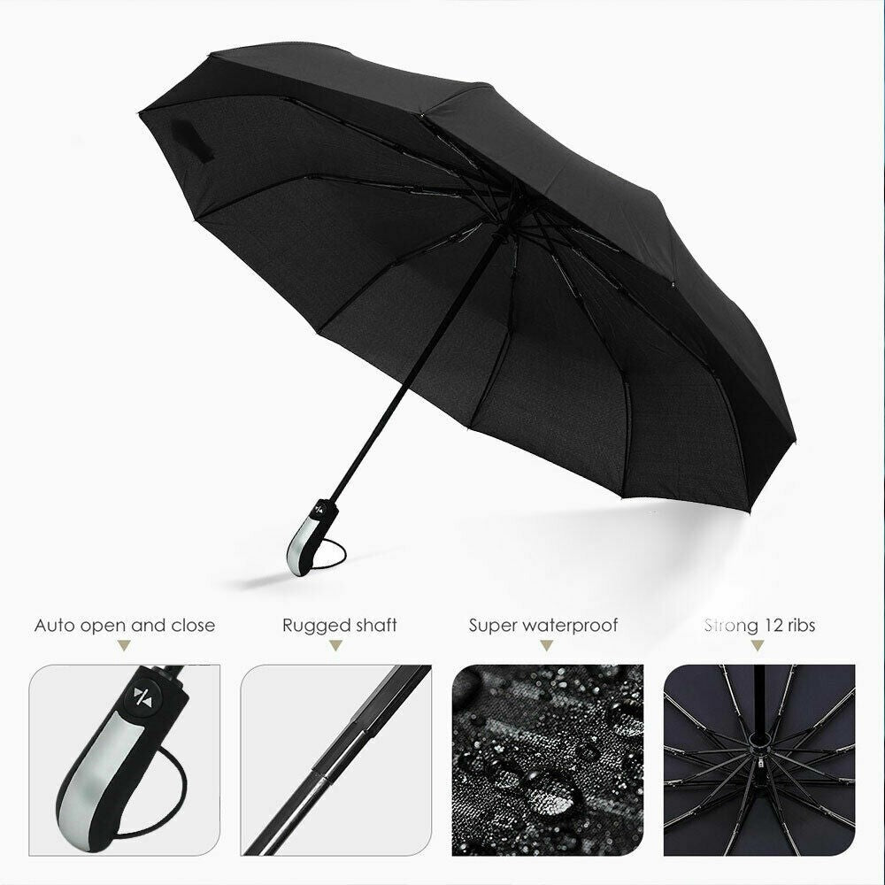 Double Wind Resistant Strong Automatic Open&Close Folding Canopy 10 Rib Umbrella