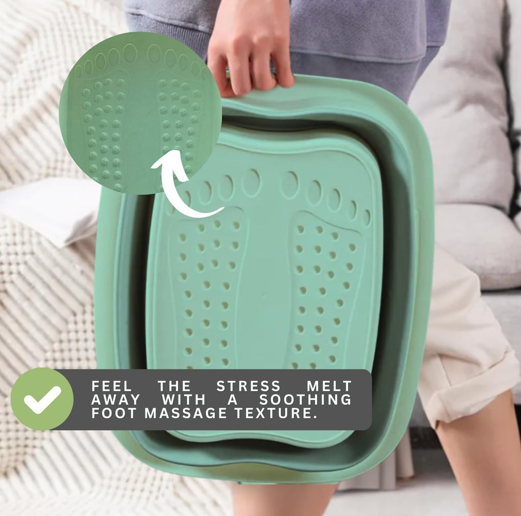 3 Colors Collapsible Foot Spa Bath Bucket Portable Pedicure Soaking Bowl