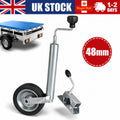 🔥Heavy Duty Caravan Jockey Wheel & Clamp 48MM Trailer Plastic Rim Wind UK