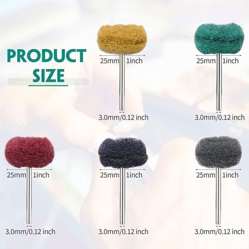 50pcs Abrasive Wheel Brush Buffing Polishing Wheel Dremel Rotary Tool Drill Bit
