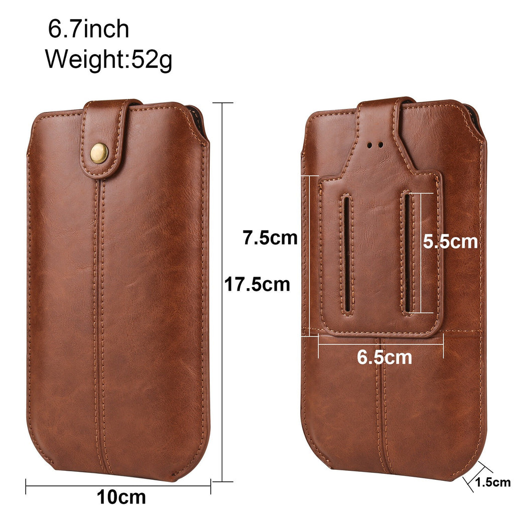 Men Leather Mobile Phone Pouch Holster Belt Bag Universal Phone Bag Covers Case