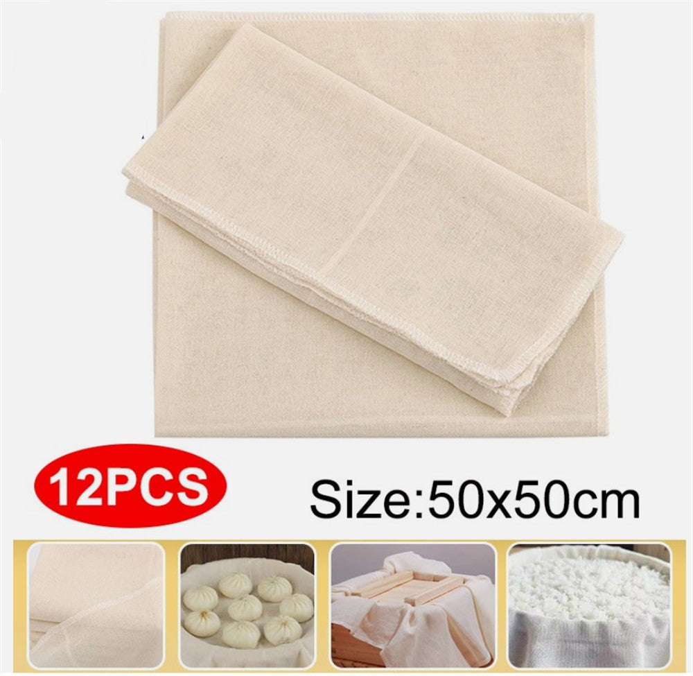 12PCS Cotton Cheese Cloth Food Straining Gauze Cooking Draining Muslin 50cm UK