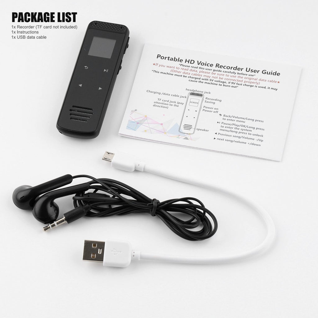 Portable Digital Voice Activated Dictaphone Audio Sound Recorder MP3 Player UK
