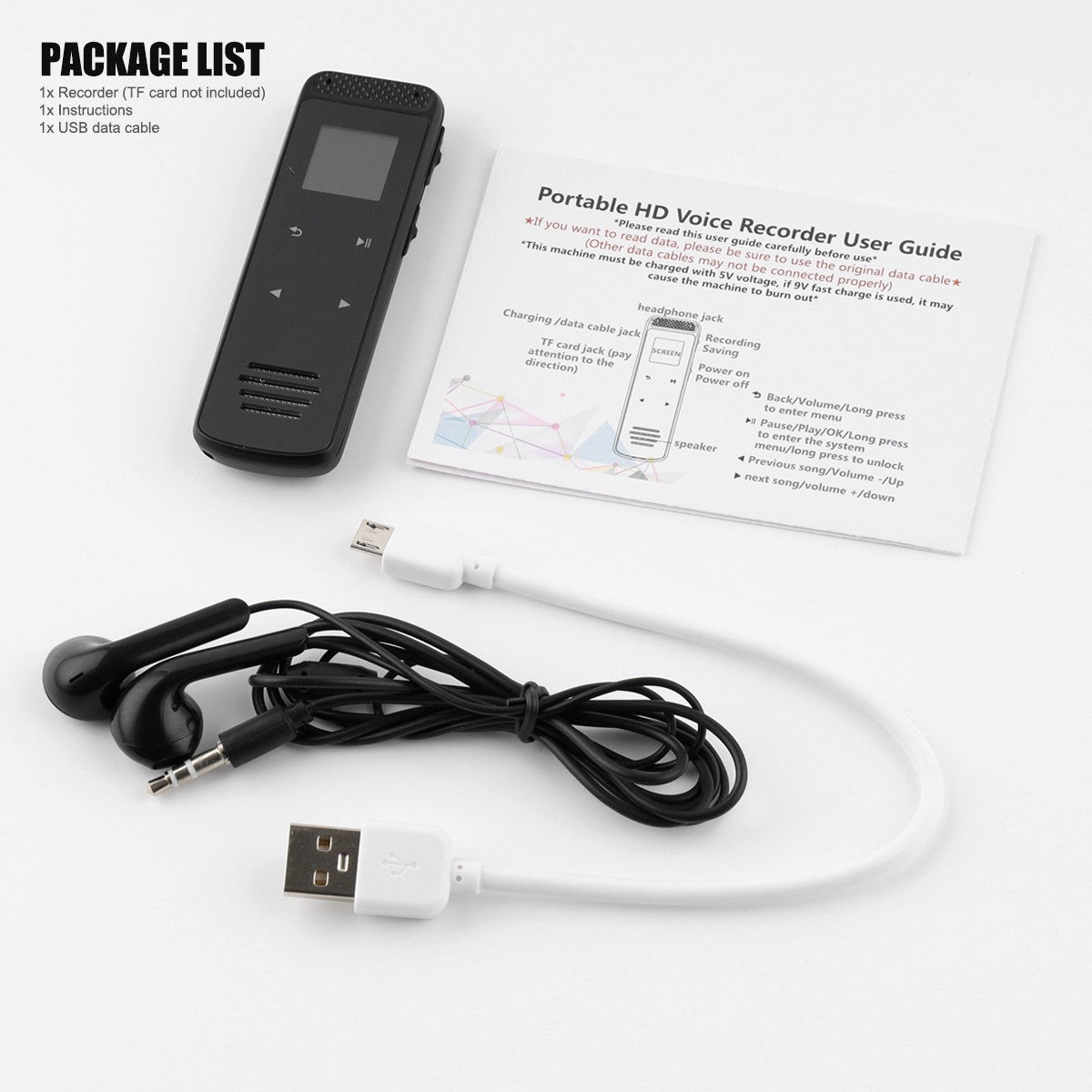 Portable Digital Voice Activated Dictaphone Audio Sound Recorder MP3 Player UK