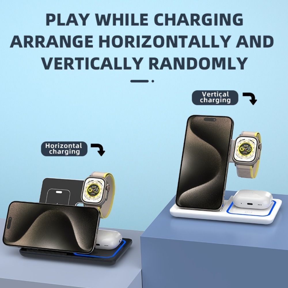 Foldable Wireless Charger Portable Charging Dock Fast Charging Station  Desktop