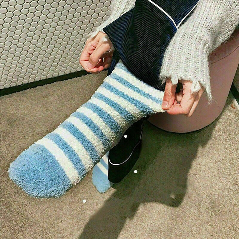 6Pairs Women Winter Warm Soft Fluffy Bed Socks Lounge Slipper Fleece Sock Random