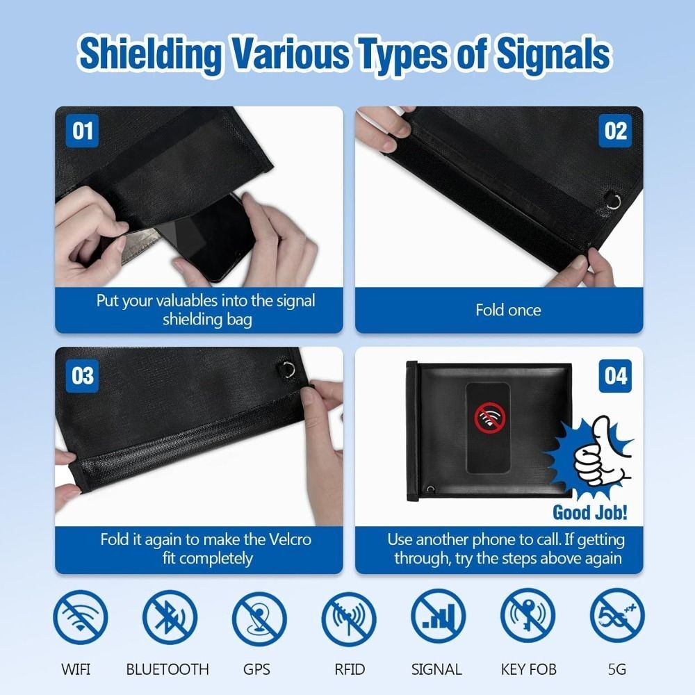 4 Pack Faraday Bags for Phones, Faraday Cage for Anti-Theft Anti-Tracking