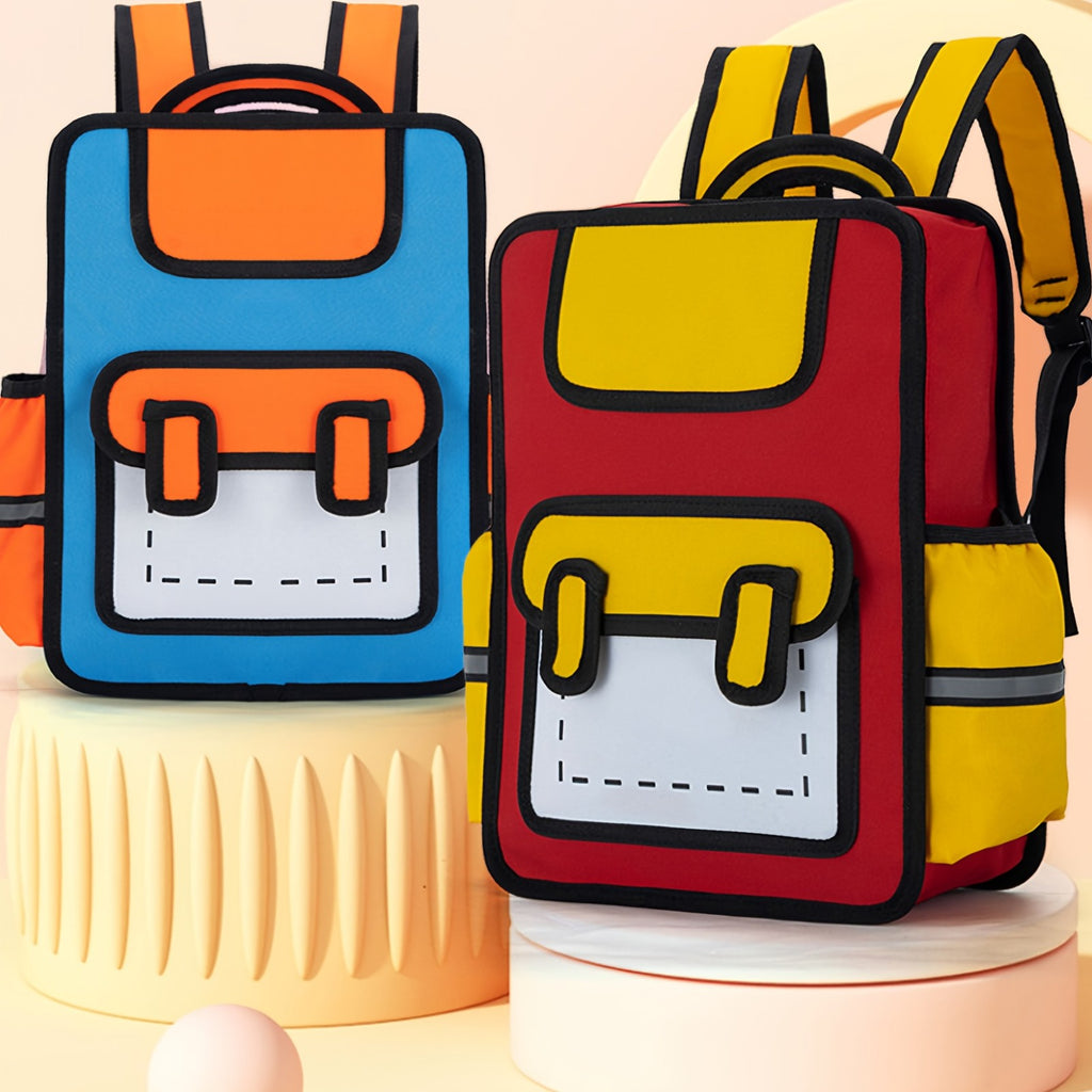 2D Cartoon Anime Backpack Cute Novel Travel Daypack Casual School Gift for Teens