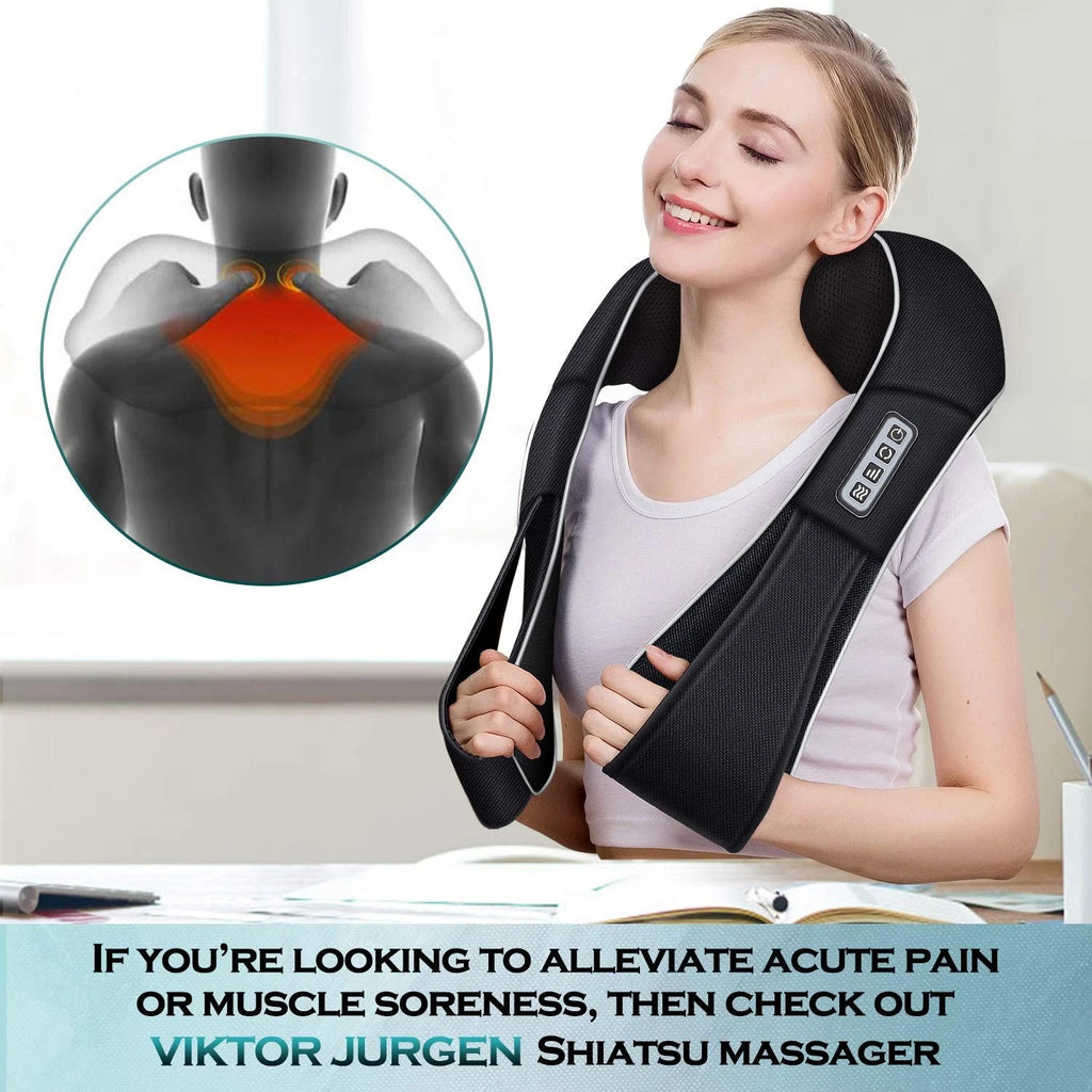 Neck Shoulder Massager Pillow Heated Deep Tissue Back Body Muscle ReliefMassager
