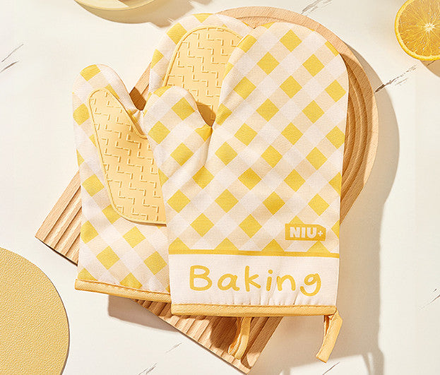 Heat Resistant  Oven Mitts Non-Slip Kitchen Baking Gloves