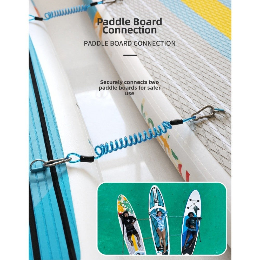 Paddle Board Connecting Safety Rope Elastic Coiled Bungee for Surfboard