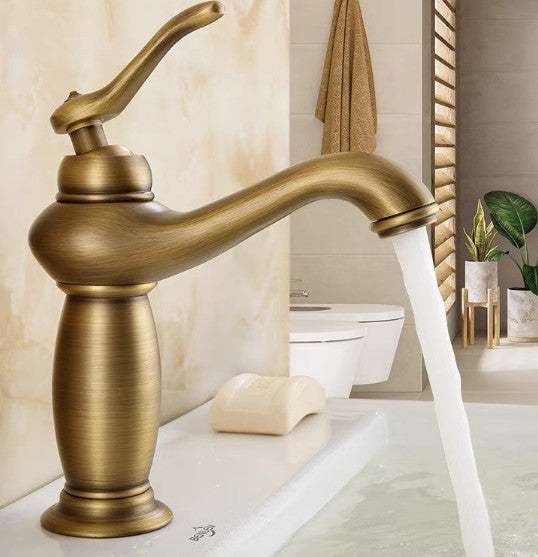 New Antique Copper Bathroom Mono Taps Single Lever Basin Sink Swivel Mixer Tap