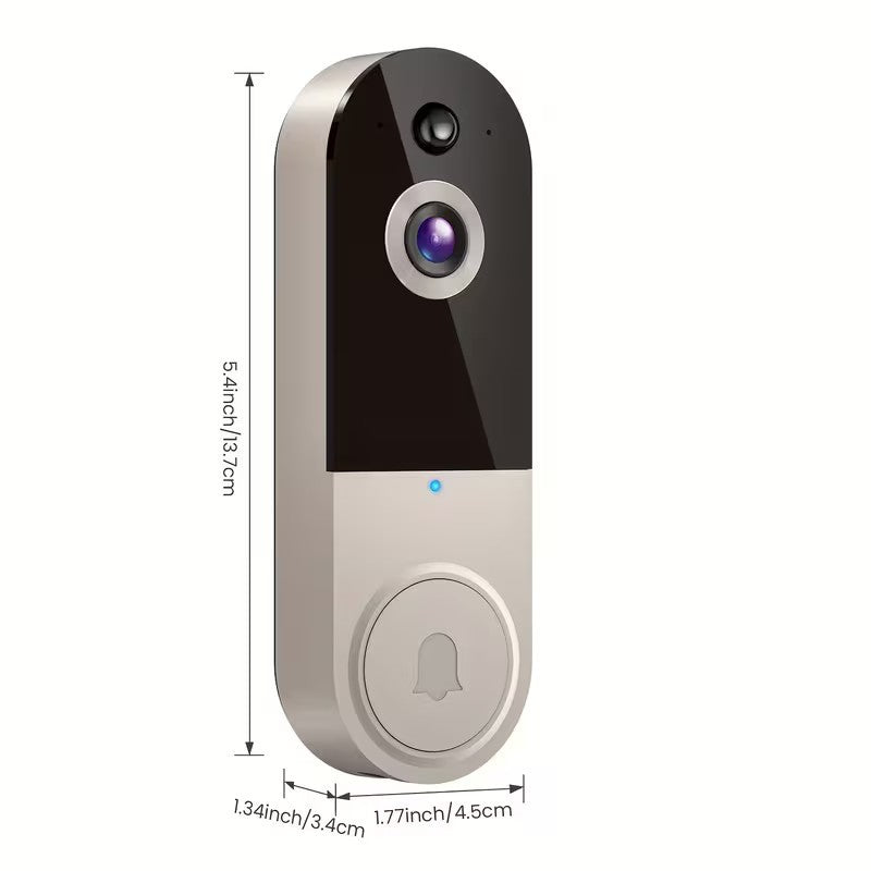 Wireless Video Doorbell Camera, AI Human Detection, Night Vision, Instant Alert,
