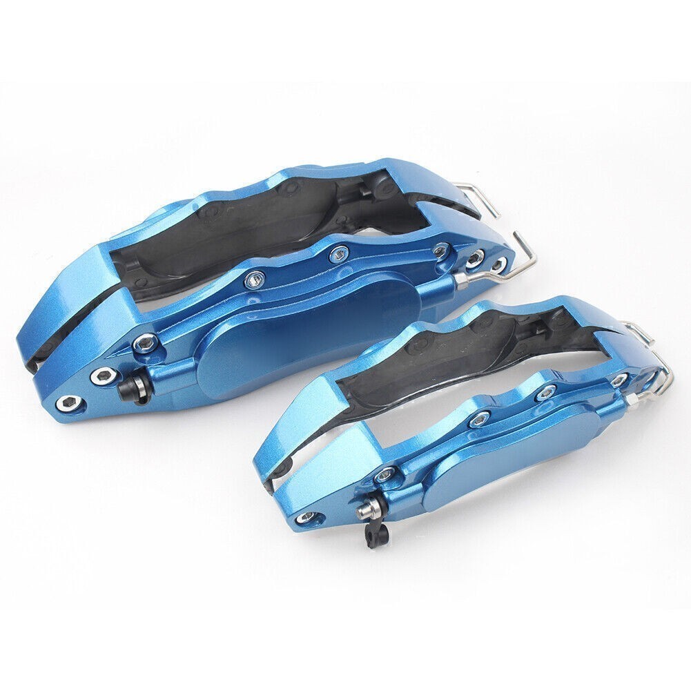 Blue Car 3D Metal Brake Caliper Covers Universal Front & Rear 2 Medium+2 Small