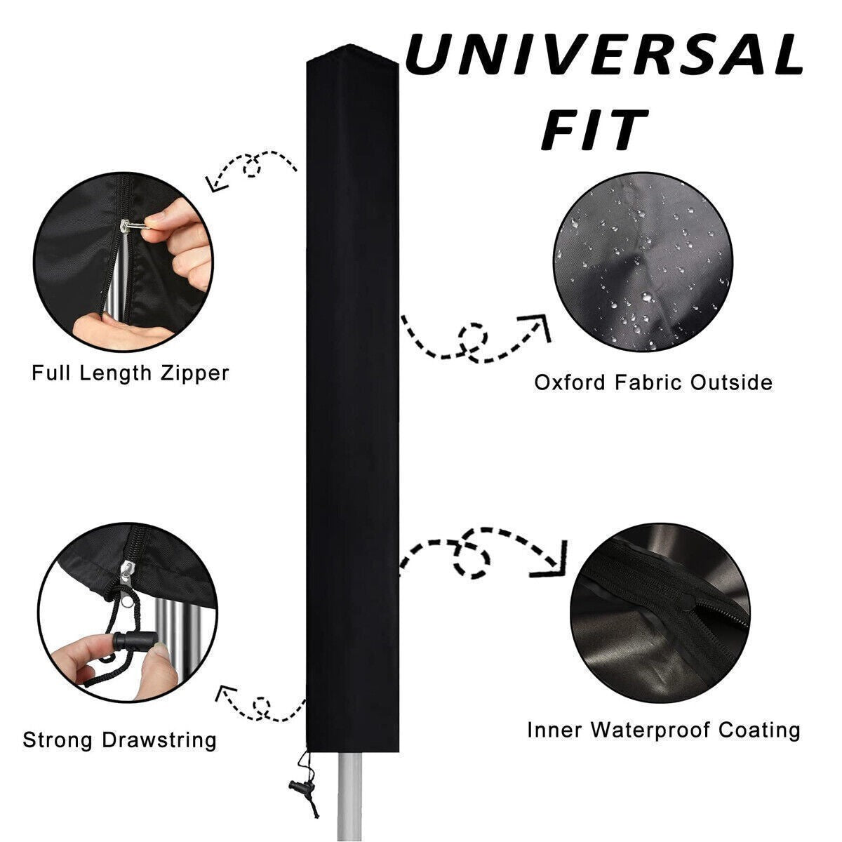 4Pcs Heavy-Duty Waterproof Rotary Washing Line Cover with Zip Protection
