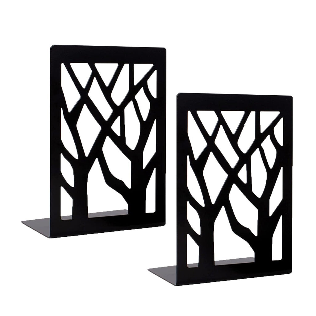 2 Pairs Decorative Heavy Duty Metal Bookends Book Ends 6.7'' Office Stationery