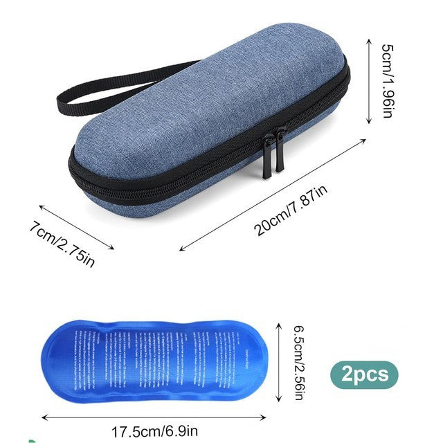 Insulin Cooler Travel Case Portable with 2 Ice Packs Diabetic Medicine Cool Bag