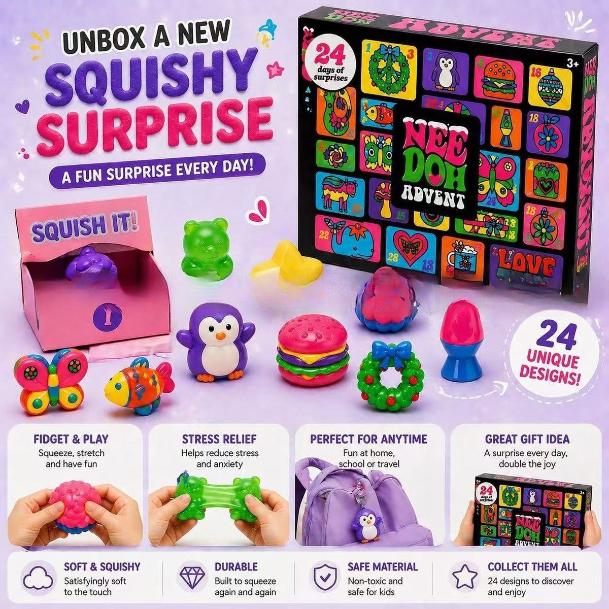 Hot Needoh Advent Calendar Gift For Children 24 Days of Surprises