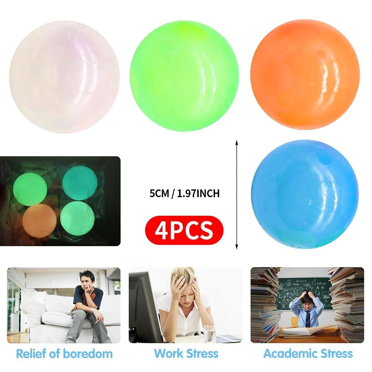 12PCS In The Night Ball That Stick Relax Balls Glorbs Ball Ceiling Ball Glow