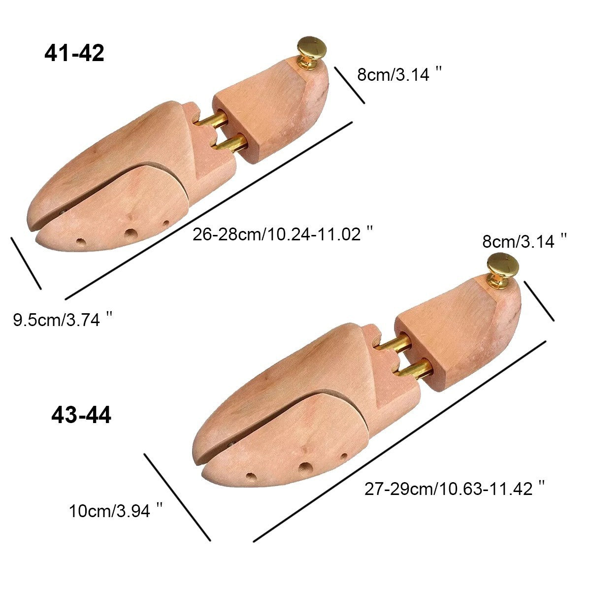 Adjustable Wood Men's Shoe Stretcher Shoe Trees Shape Wood Pair of UK 8-11