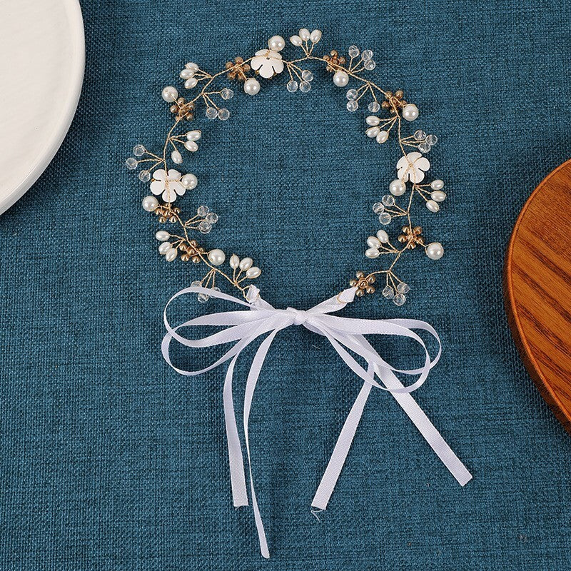 Wedding Bridal Pearl And Crystal Flower Hairband Tiara Headband Accessories New