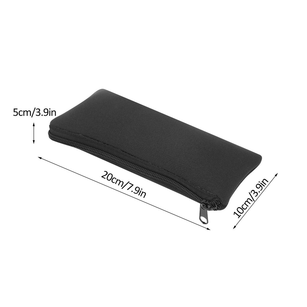 (Black)3pcs Neoprene Mountaineering Storage Pencil Case Bag Camping Soft