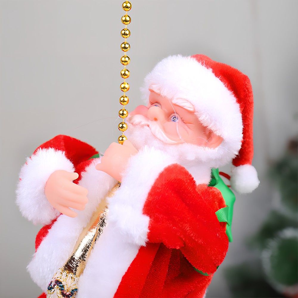 Christmas Electric Santa Claus Climbing Ladder Doll Music Xmas Music Decor Party
