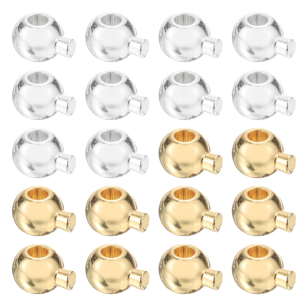 60 Pcs Crimp Beads for Jewelry Making, Spacer Bead Cover,  Gold/Silver