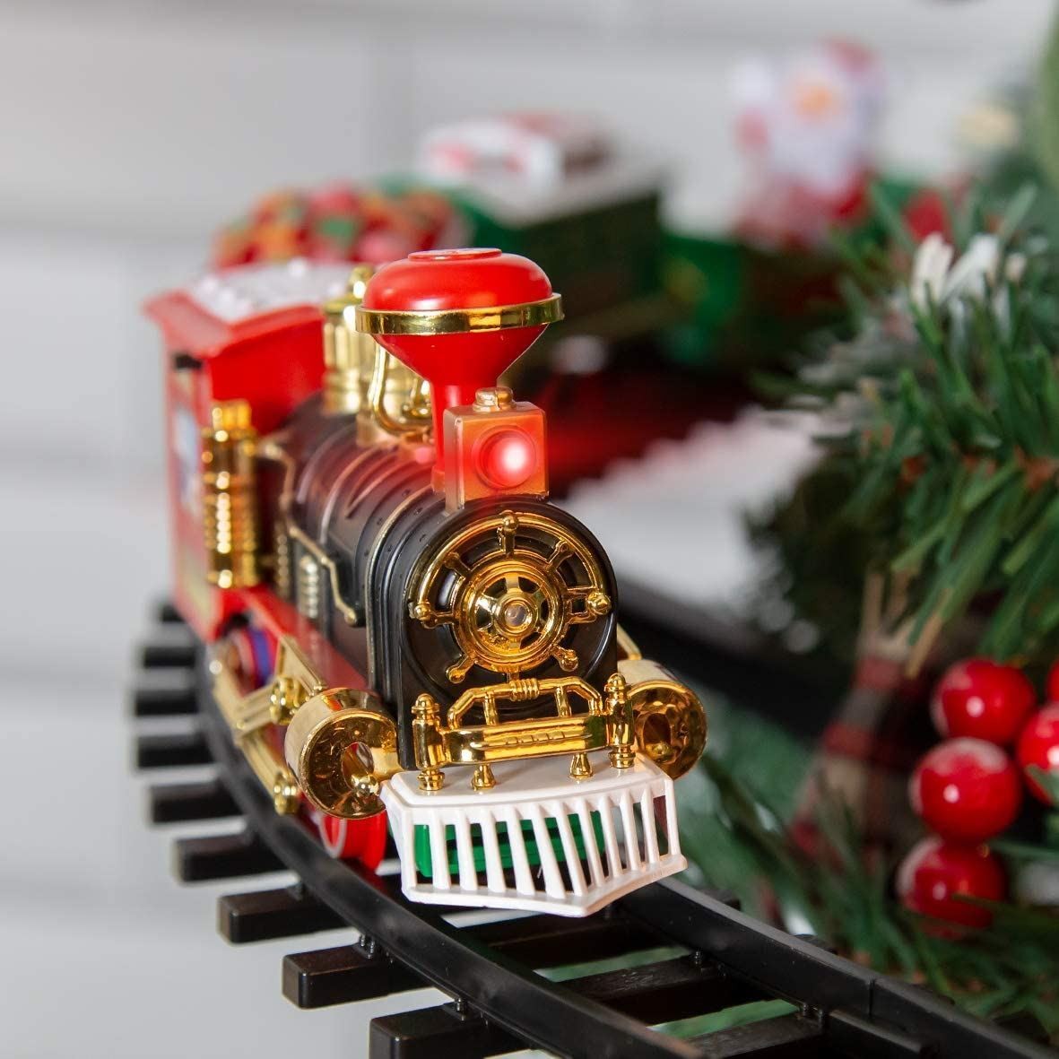 Christmas Tree Train Set Around Tree Lights Musical Battery Operated XMAS Decor