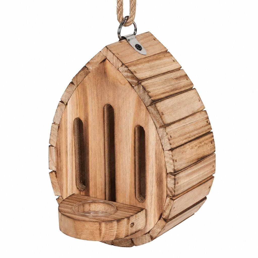 1x Butterfly House for Outside Teardrop-Shaped Wooden Butterfly Habitat & Feeder