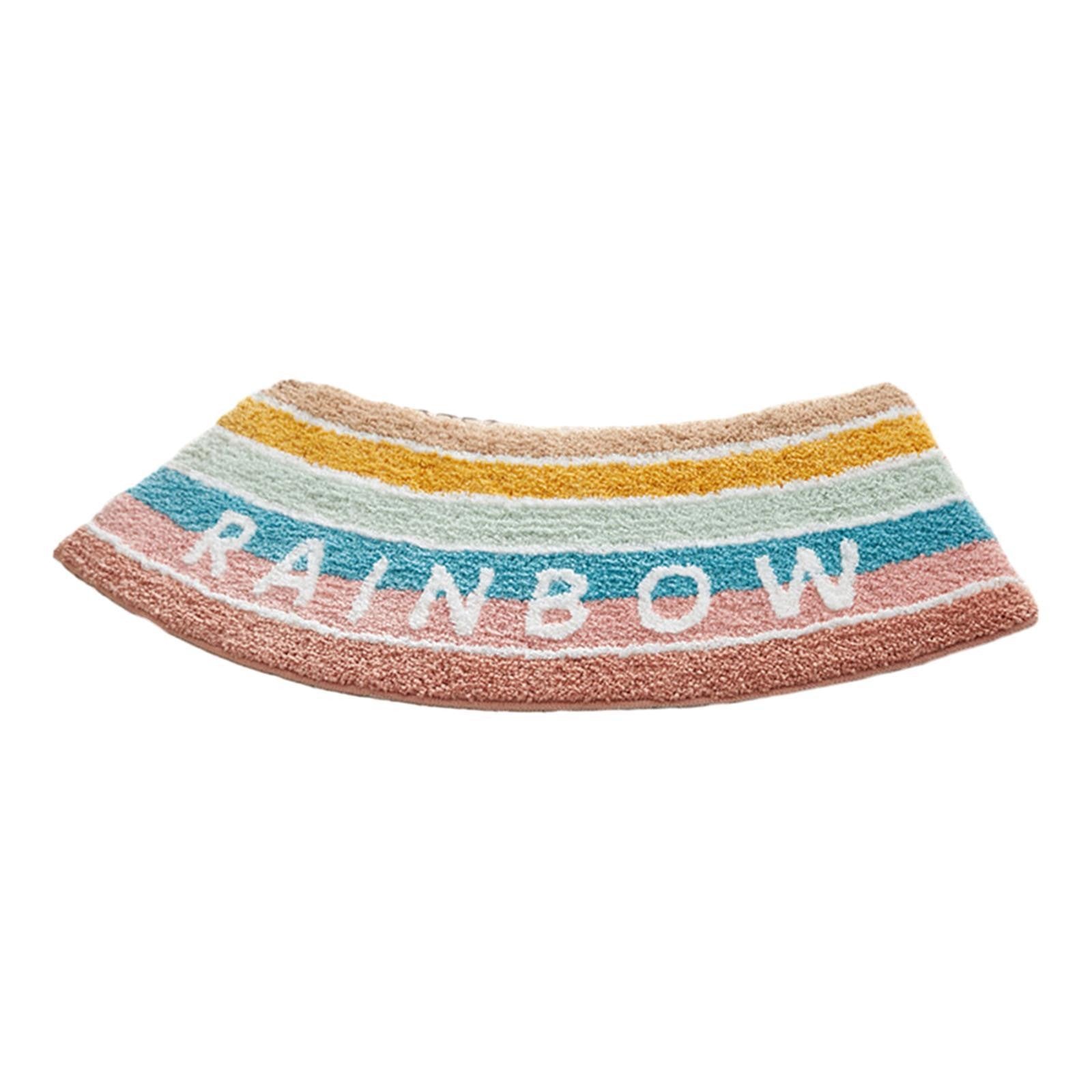 Curved Shower Mat Bathroom Mat Non-Slip Foot Rug Plush Bath Mat Curved Bath Mat