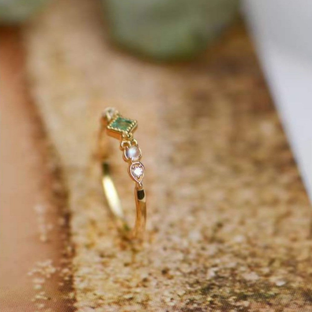 Moonstone Fashionable All-Match Thin-Frame Ring For Women