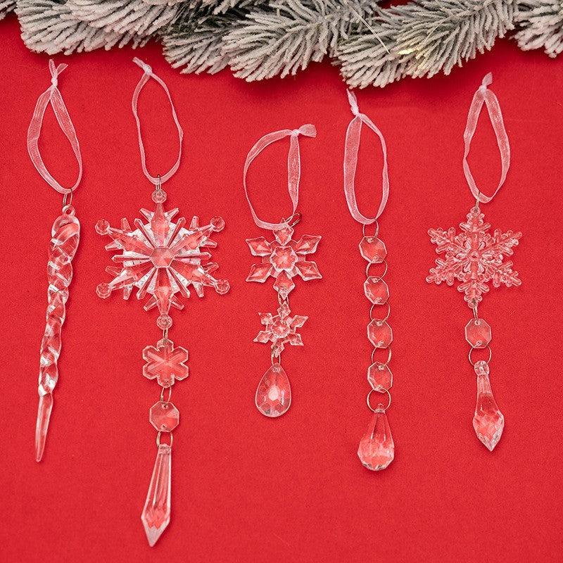 18 Pcs Christmas Tree Icicle Ornaments Clear Acrylic Icicle Christmas Decoration