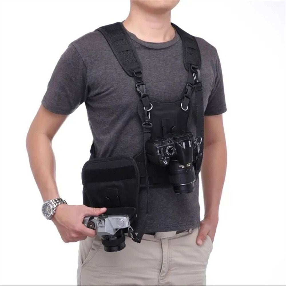 1set Camera Carrying Chest Harness System Vest Quick Strap with Side Holster