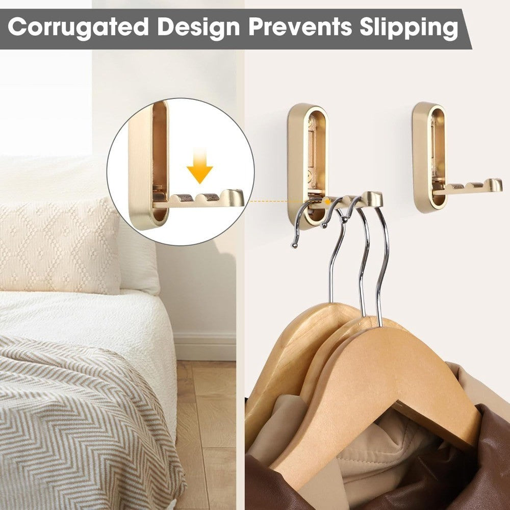 2X Folding Wall Hooks Wall Mount Clothes Hanger Hooks Coat Hooks Bathroom Towel