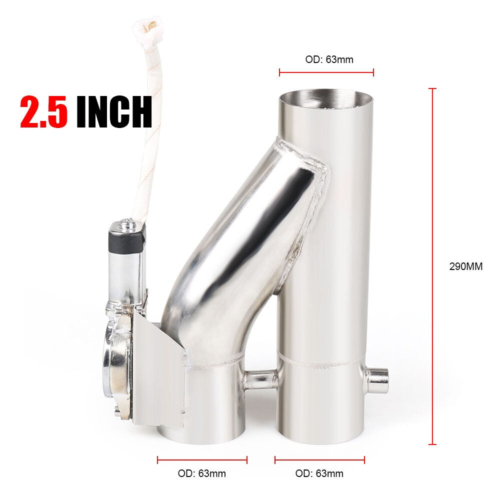 2.5 inch 63mm Control Pipe Dual Valve Electric Y Pipe wish Remote Kit