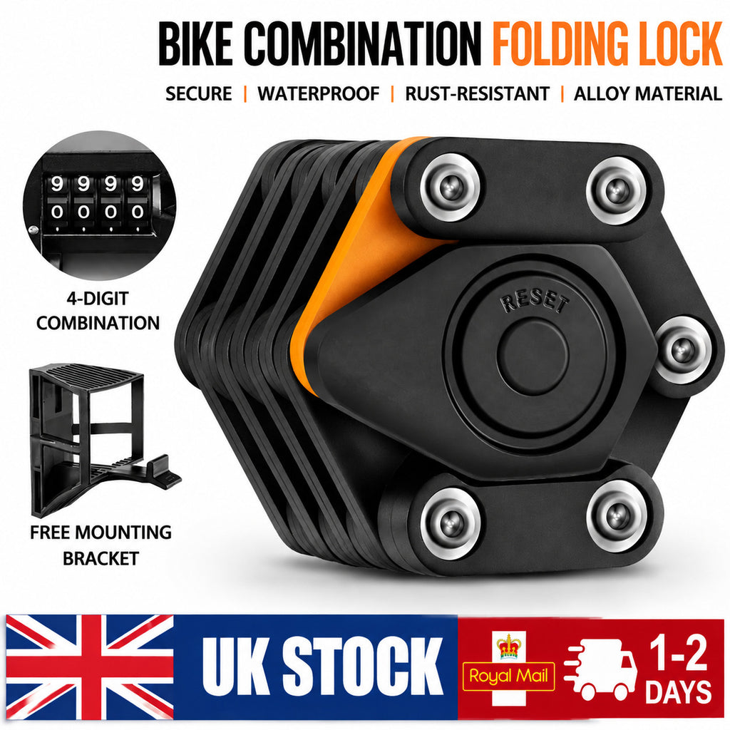 Titanguard Pro Bike Lock Titan Guard Foldable Chain Lock Heavy 4 Digit Code