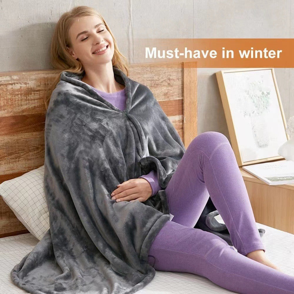 Electric Heated Shawl Blanket USB Wearable for Winter Warm 3 Temperature Levels