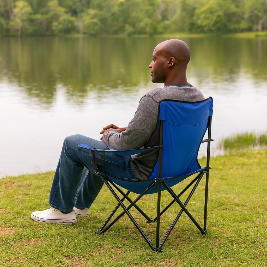 2x Camping Chairs Folding Portable Lightweight Outdoor Garden Beach Picnic Seat