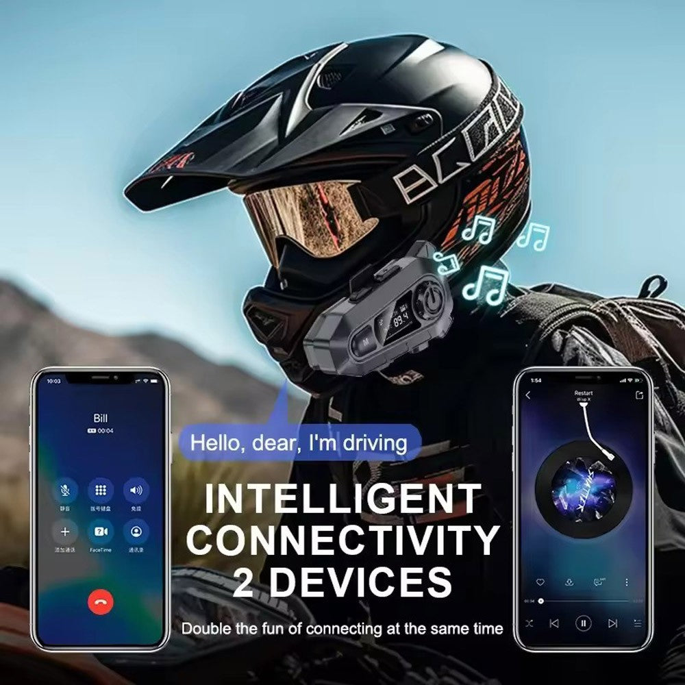 Bluetooth 5.4 Motorcycle Helmet Headset Noise Cancellation Headphones Waterproof