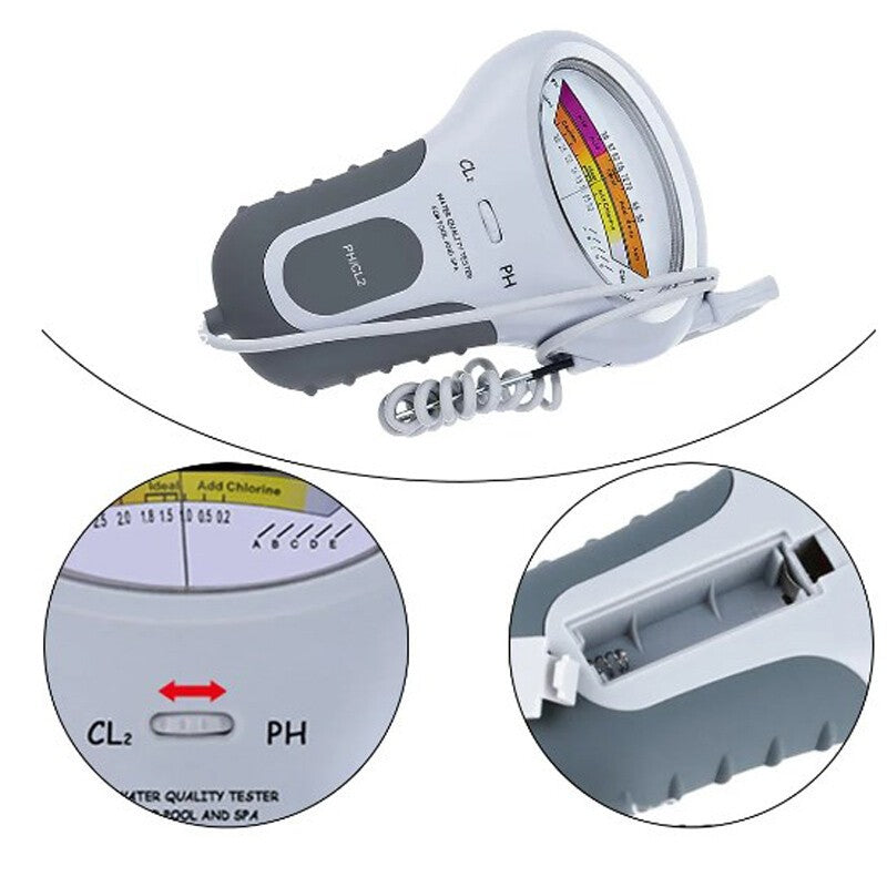 Digital Hot Tub Water Tester, PC-102B CL2 Chlorine & PH Tester Swimming Pool Spa
