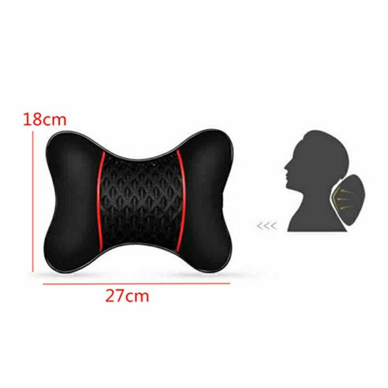 Car Seat Neck Headrest Pillow Support – Faux Leather Travel Cushion (2-Pack)