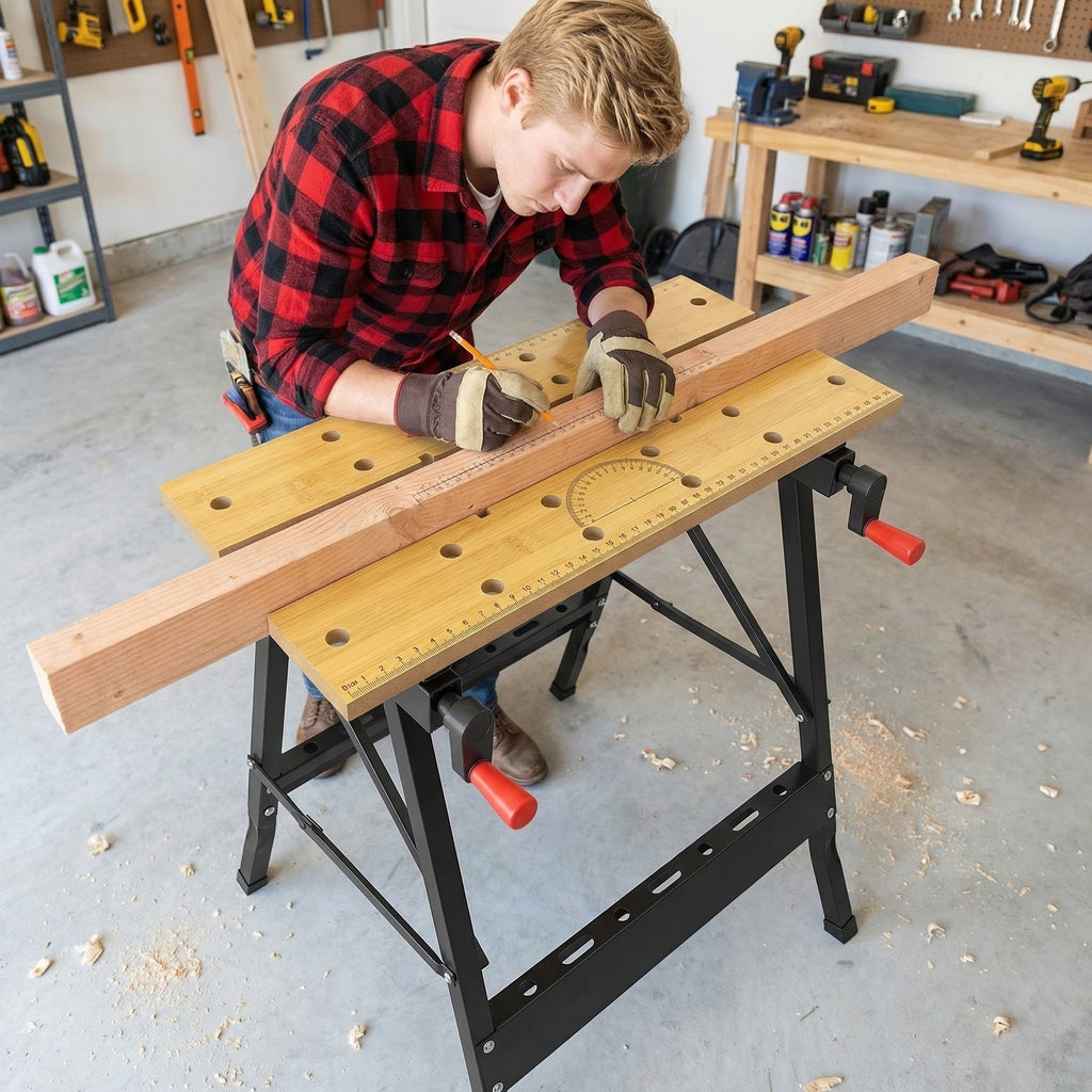 Foldable Workbench Bench Heavy Duty Portable Work Table for Garage Workshop DIY