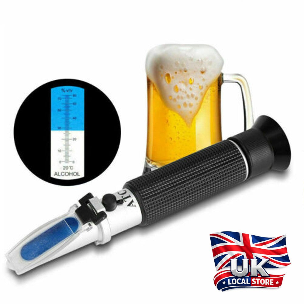 Handheld Alcohol Refractometer 0-80% ATC Alcoholmeter For Liquor Spirit Tester