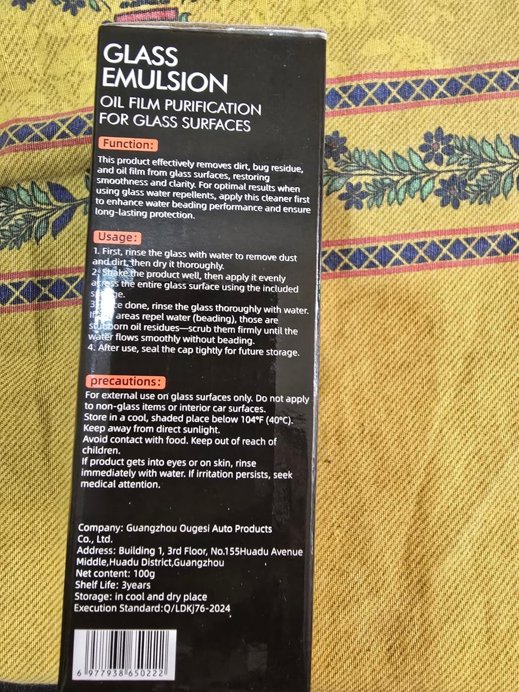 OGAS GLASS COMPOUND CLEANER - OILY FILM REMOVER AND CLEANER CAR WINDSCREEN 100g