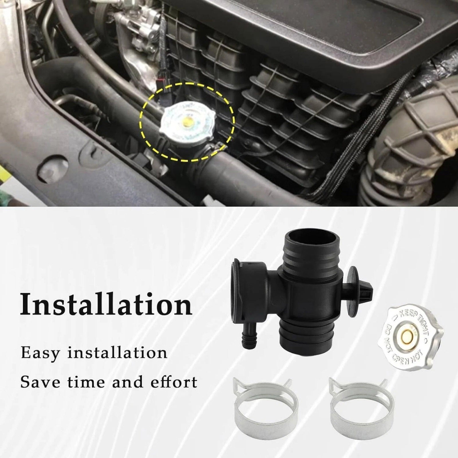 1× Coolant Filler Neck Replacement for Dodge Journey 2009-2018 Jeep Compass