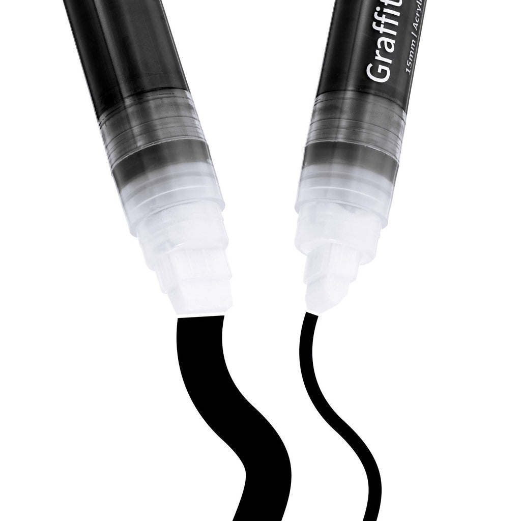 3 Pcs Graffiti Markers 15mm Black Poster Markers Thick Acrylic Paint Pen