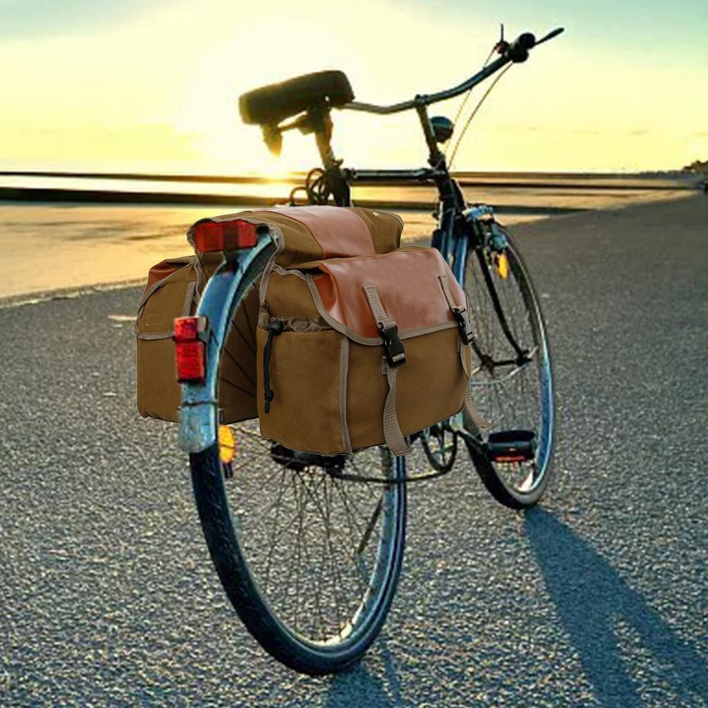 Bike Double Pannier Bags 30-40L Capacity Rear Seat Saddle Bag for Bicycle